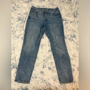 EUC Old Navy Extra Stretch Blue Button Jeans 6 O.G. Straight High Rise